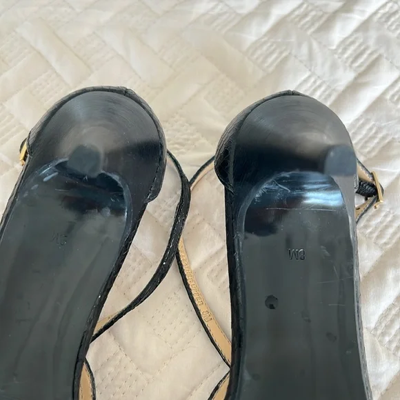 NWOT Talbots black faux snake skin heels size 8 - Picture 7 of 8
